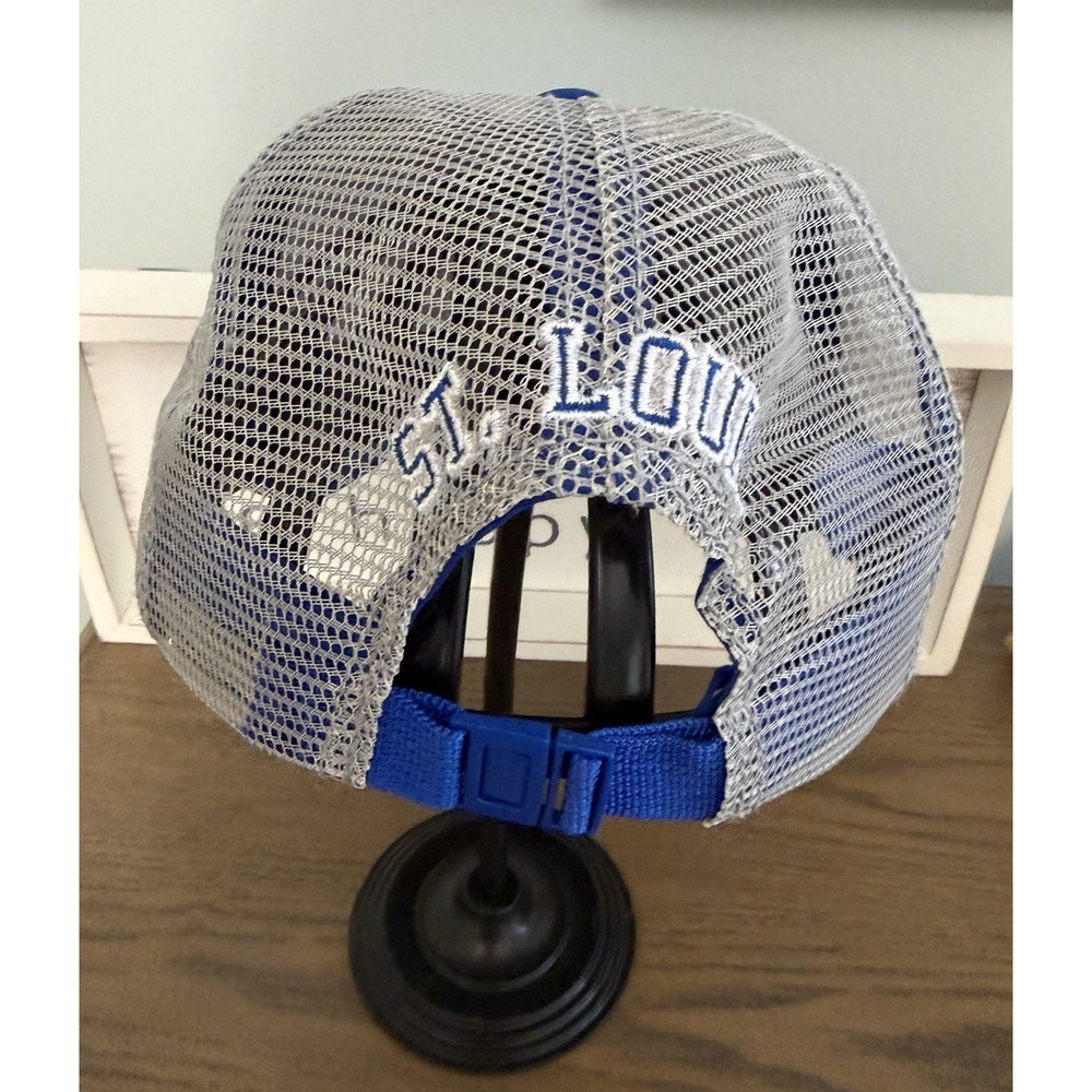 St. Louis Cardinals STL Trucker Hat Cap Grey Blue Mesh Adjustable Budweiser MLB - Picture 9 of 9
